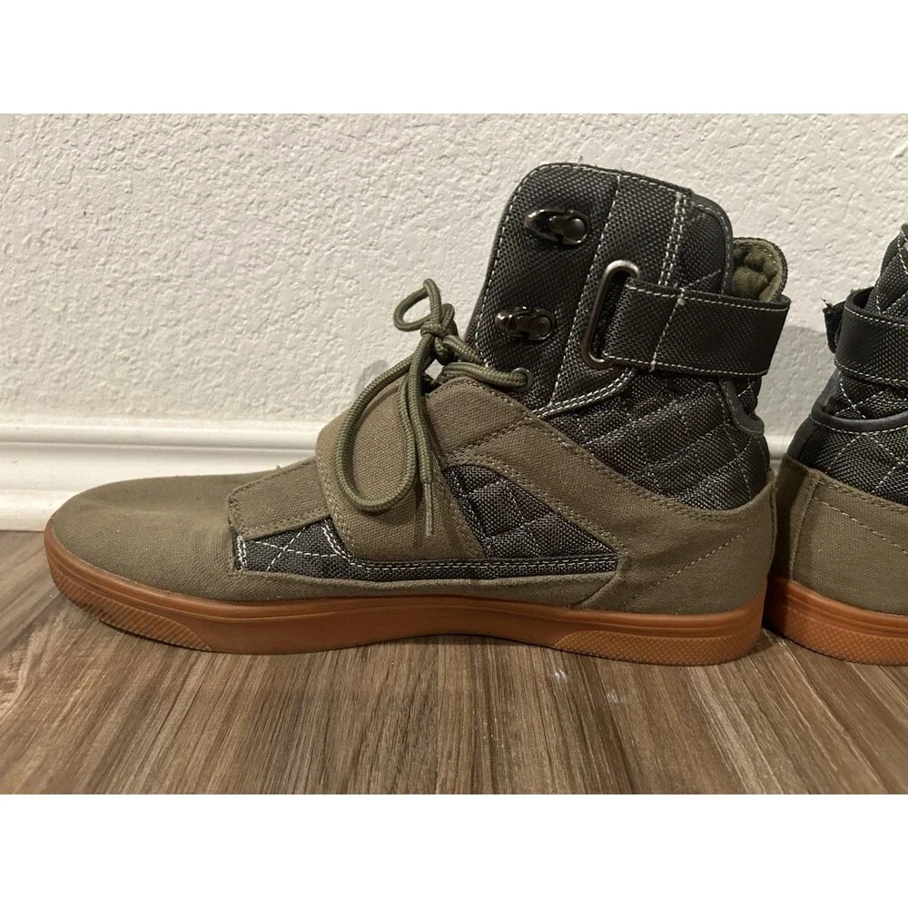 Vlado Atlas 2 High Top Sneakers Gray/Green Quilted Ankle Strap Men's Size 12